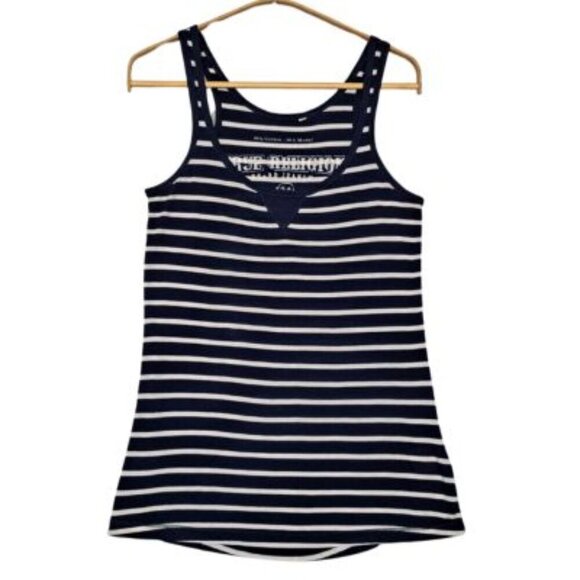True Religion Blue & White Stripe Tank Top - Picture 1 of 5
